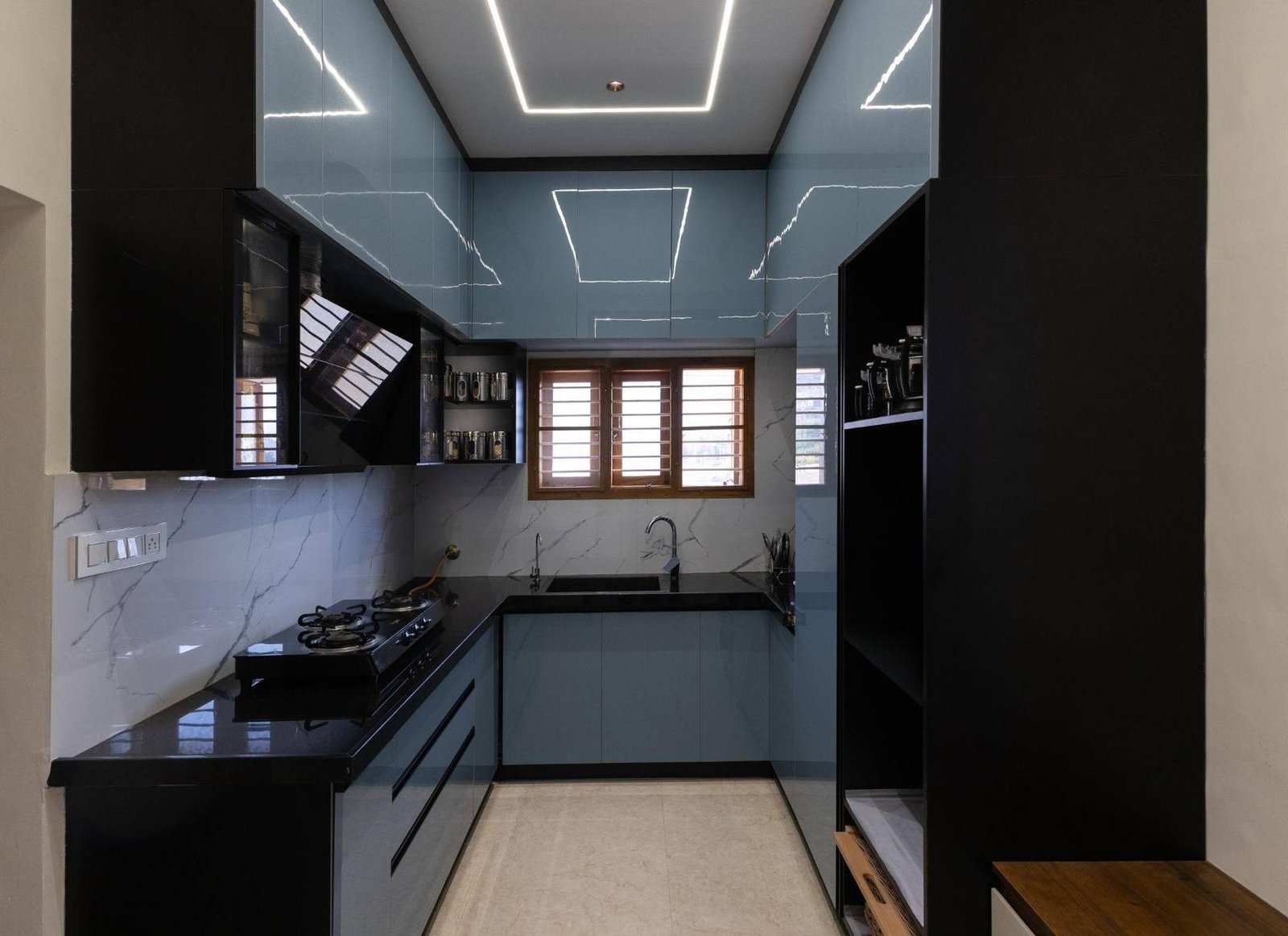 Kitchen in ocean blue